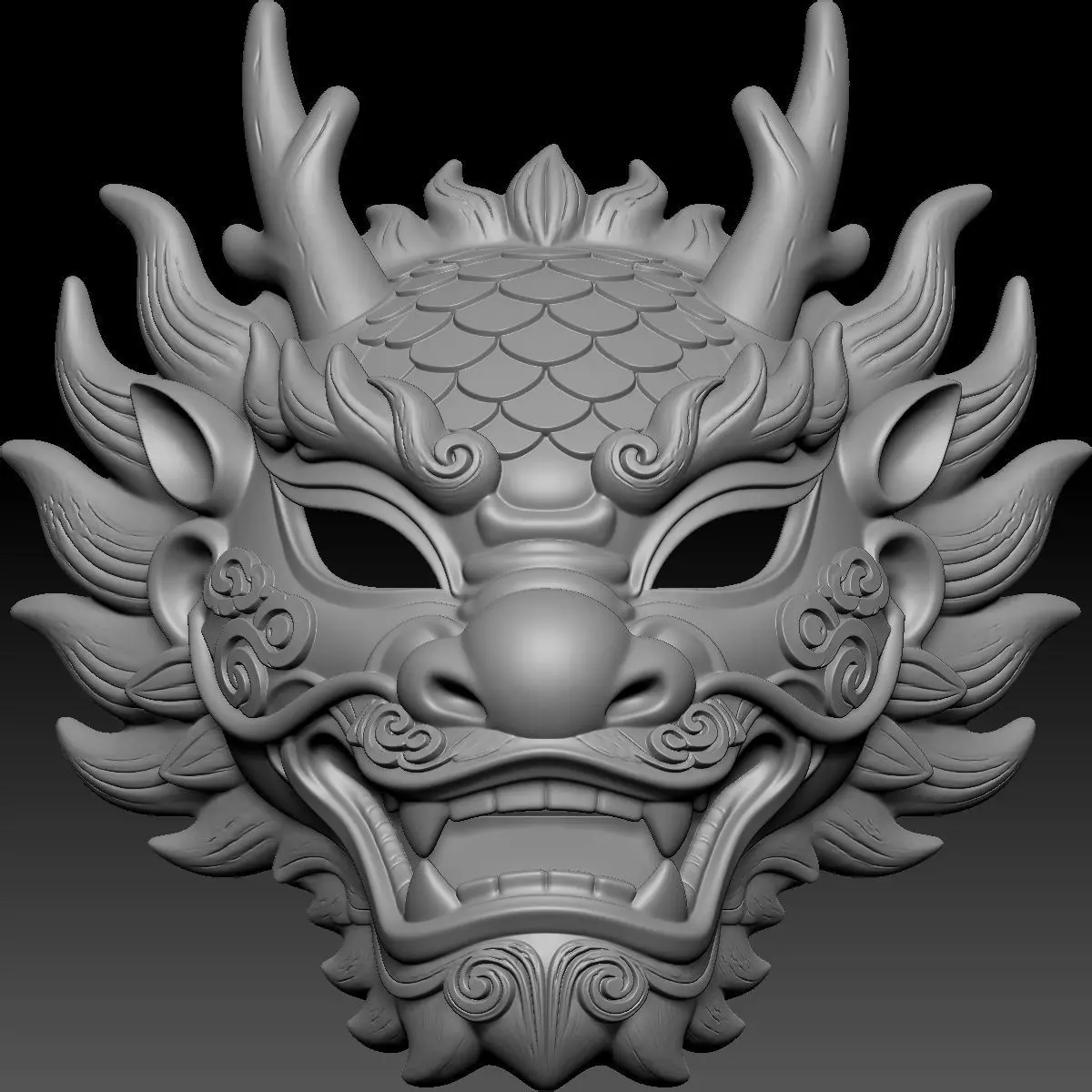 Chinese-style Masks 3D print model_0