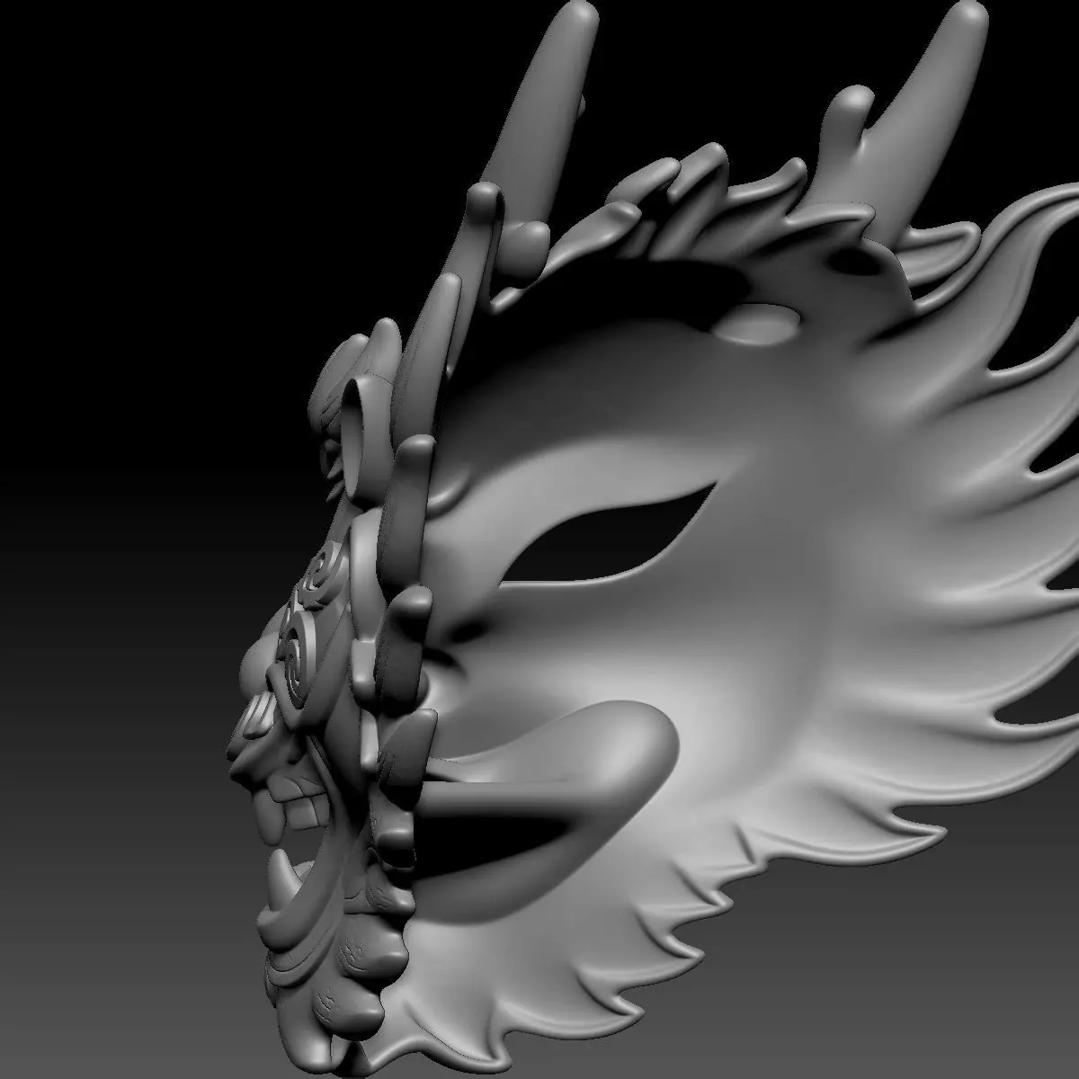 Chinese-style Masks 3D print model_8
