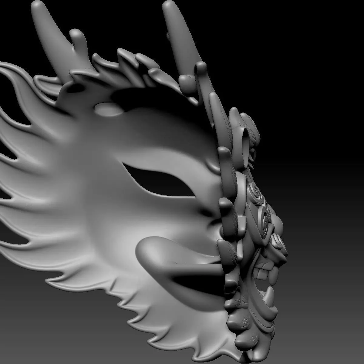Chinese-style Masks 3D print model_9