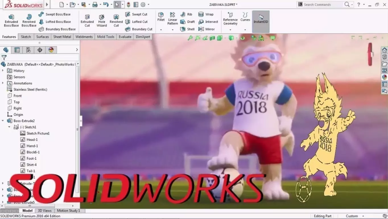 Zabivaka World Cup 2018 Mascot Free 3D print model