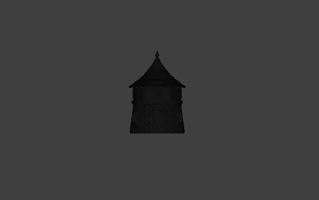 Medieval Round House Low-poly 3D model_23