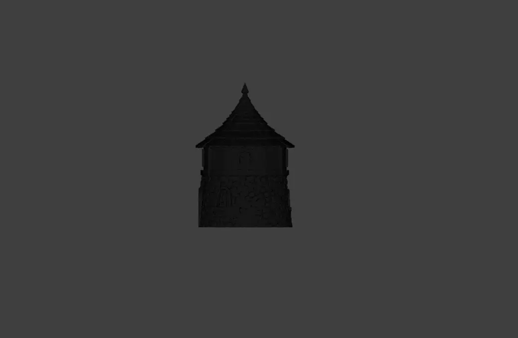 Medieval Round House Low-poly 3D model_26