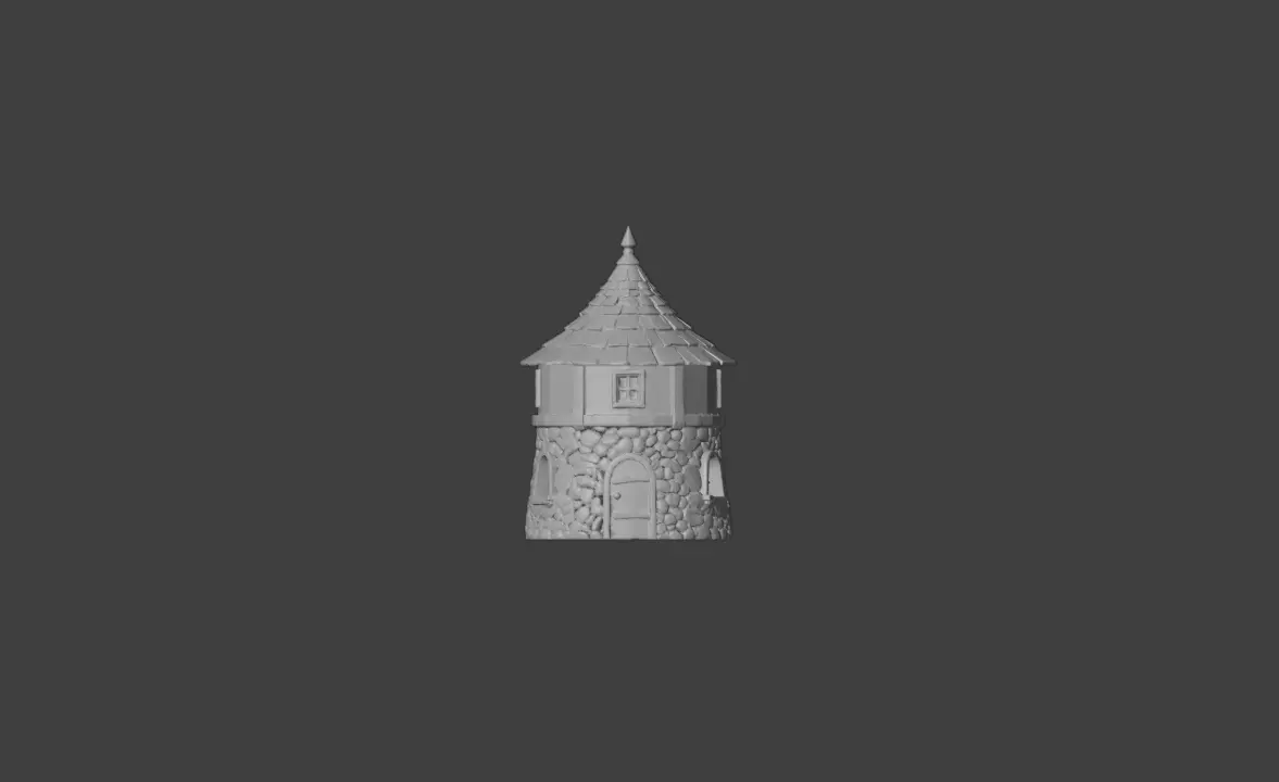 Medieval Round House Low-poly 3D model_17
