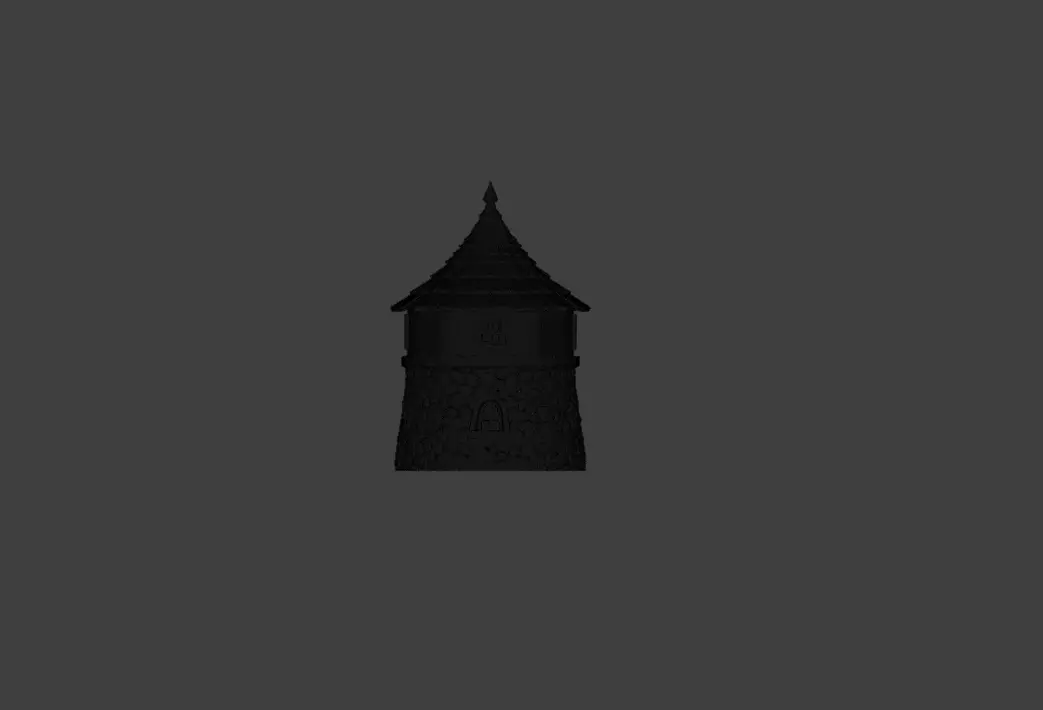Medieval Round House Low-poly 3D model_25