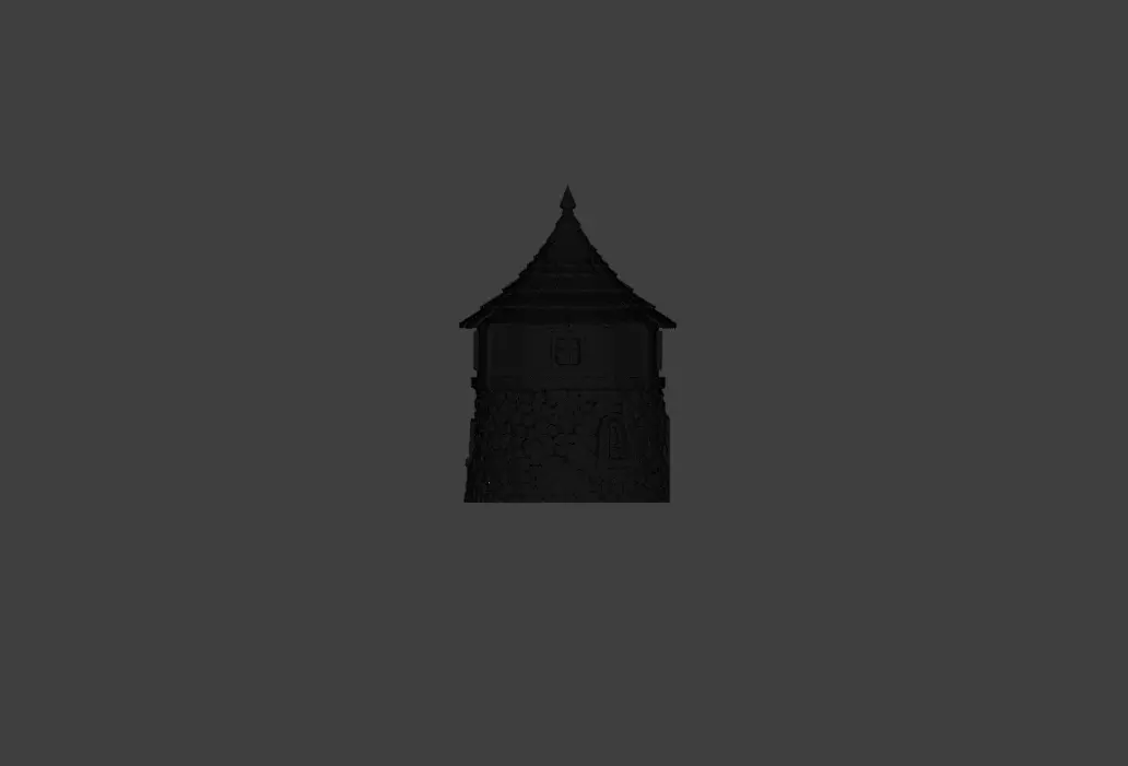 Medieval Round House Low-poly 3D model_24