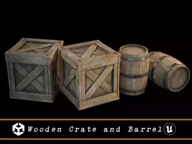 Wooden Crate and Barrel