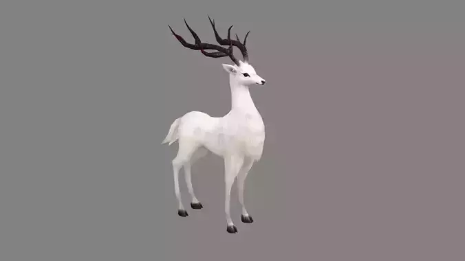 Cartoon White Deer