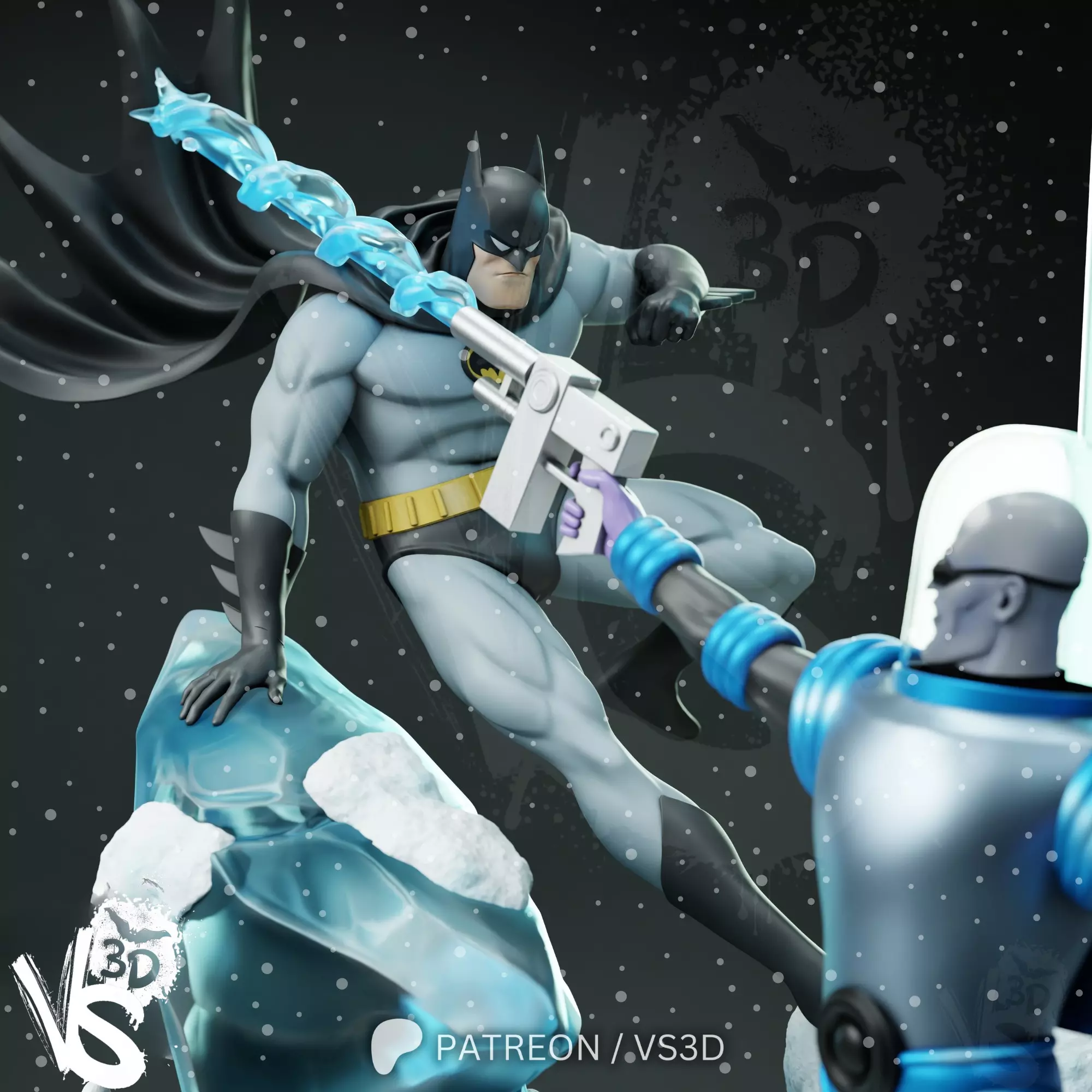 TAS Batman vs Mr Freeze 3D print model_3