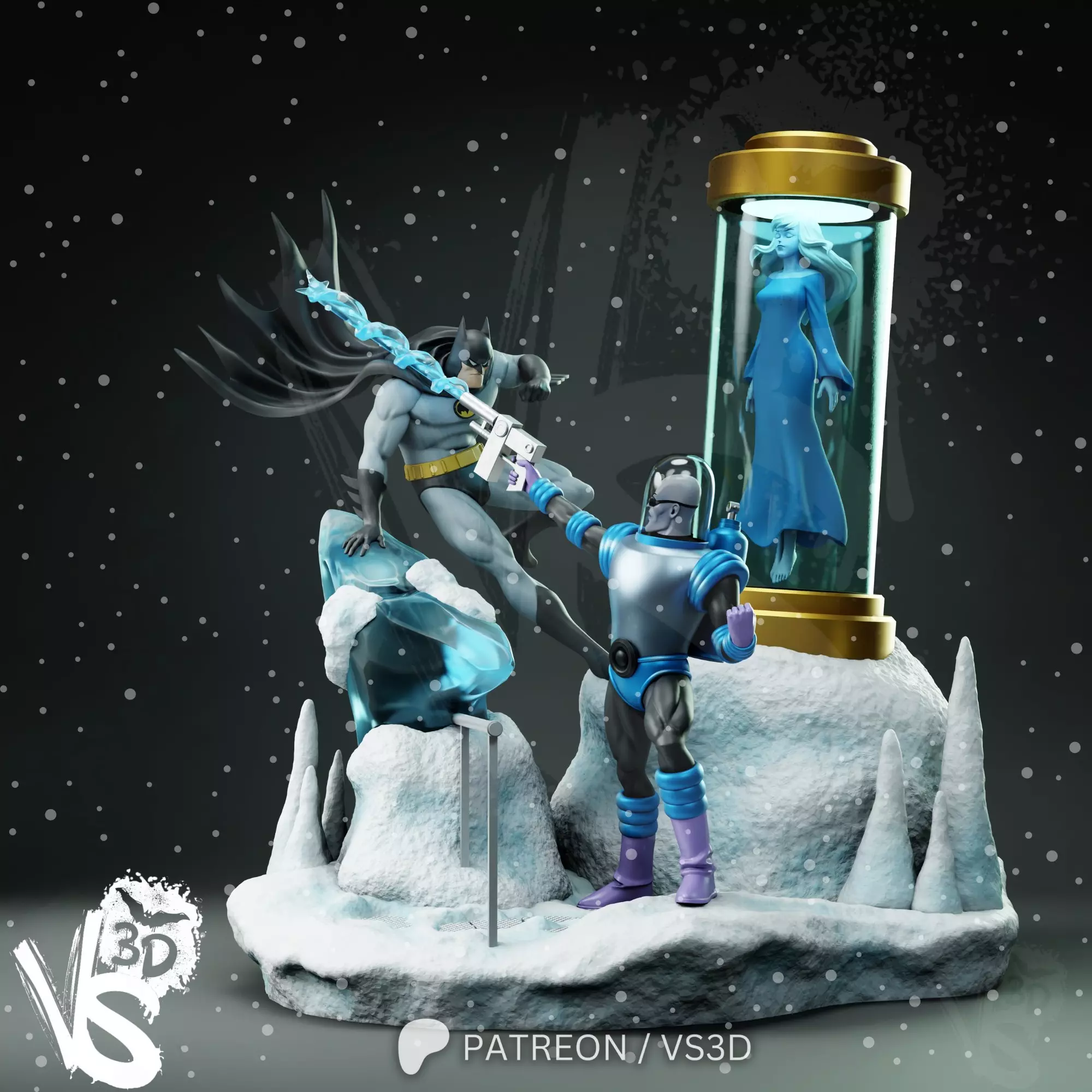 TAS Batman vs Mr Freeze 3D print model_2