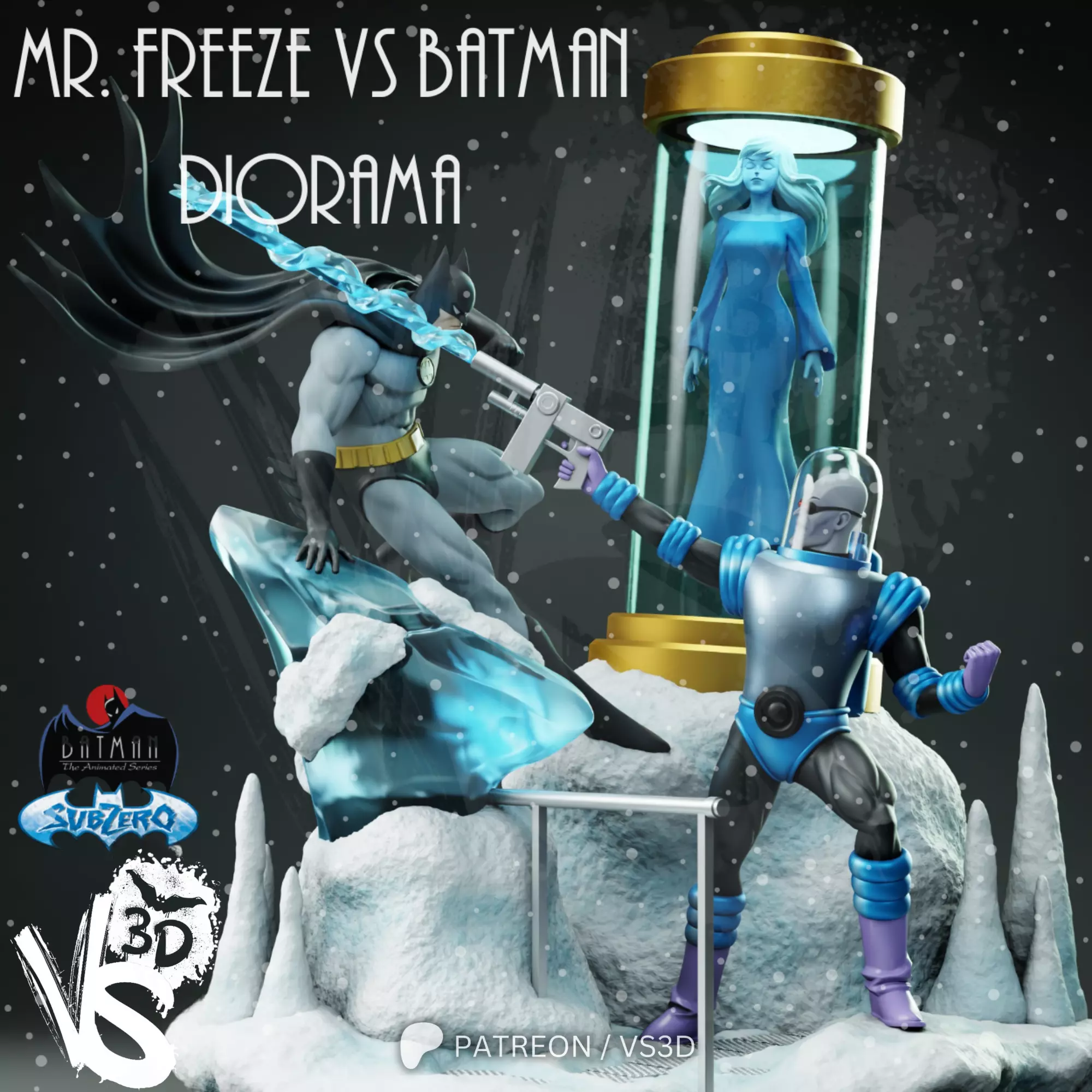 TAS Batman vs Mr Freeze 3D print model_0