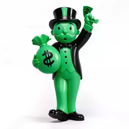 Rich Uncle Milburn Penny Cash bag Statue toy