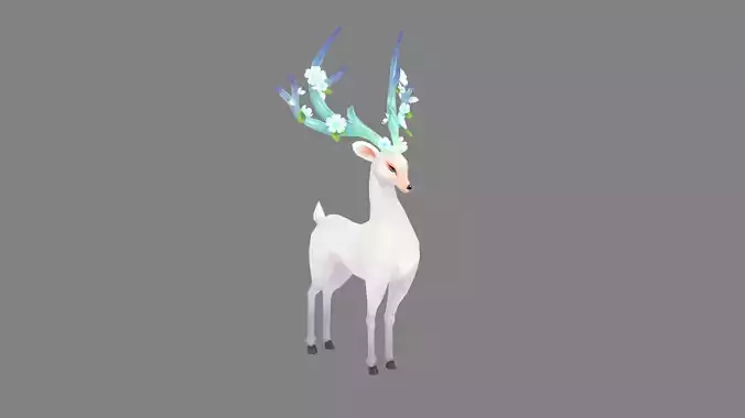 Cartoon White Deer Elf