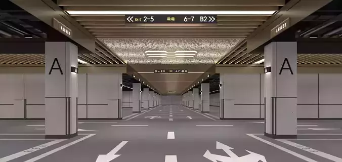 Modern Luxury Car Park - Garage