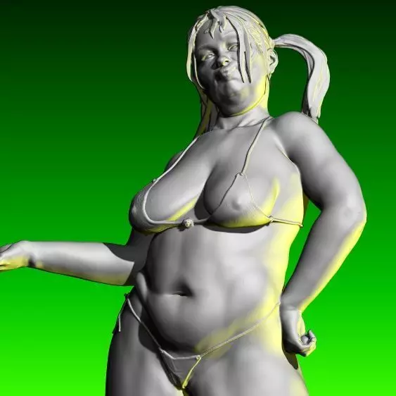 Manoo nude female figurine for 3D printing 3D print model_3