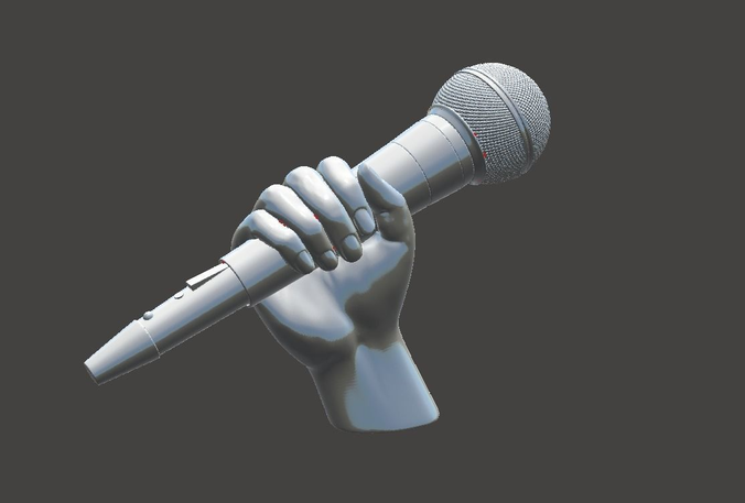 Hand Holding Mic 3D print model