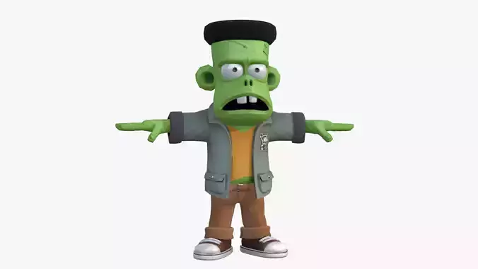 Stylized Frankenstein Character Low-poly 3D model