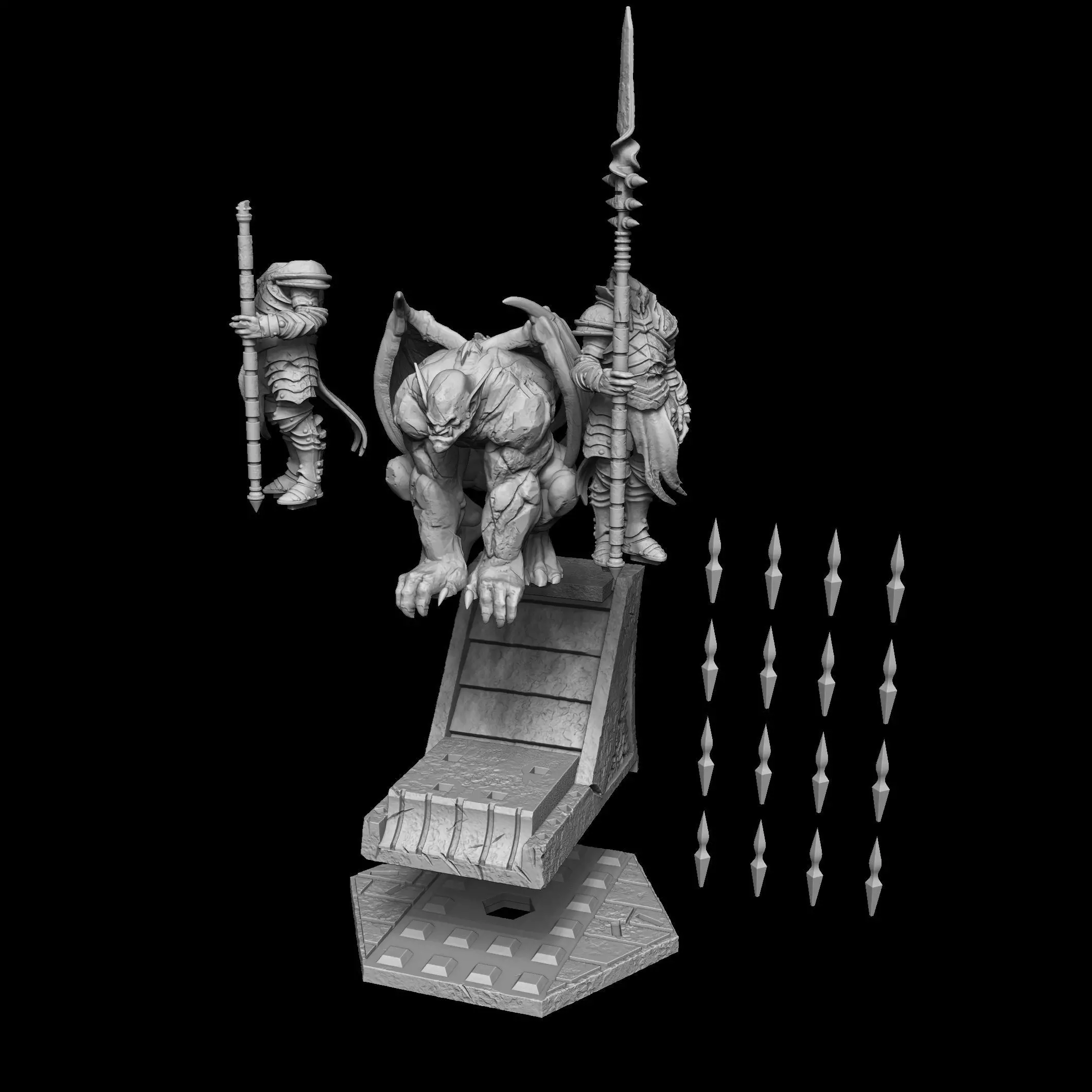 gargoule statue 3D print model_4