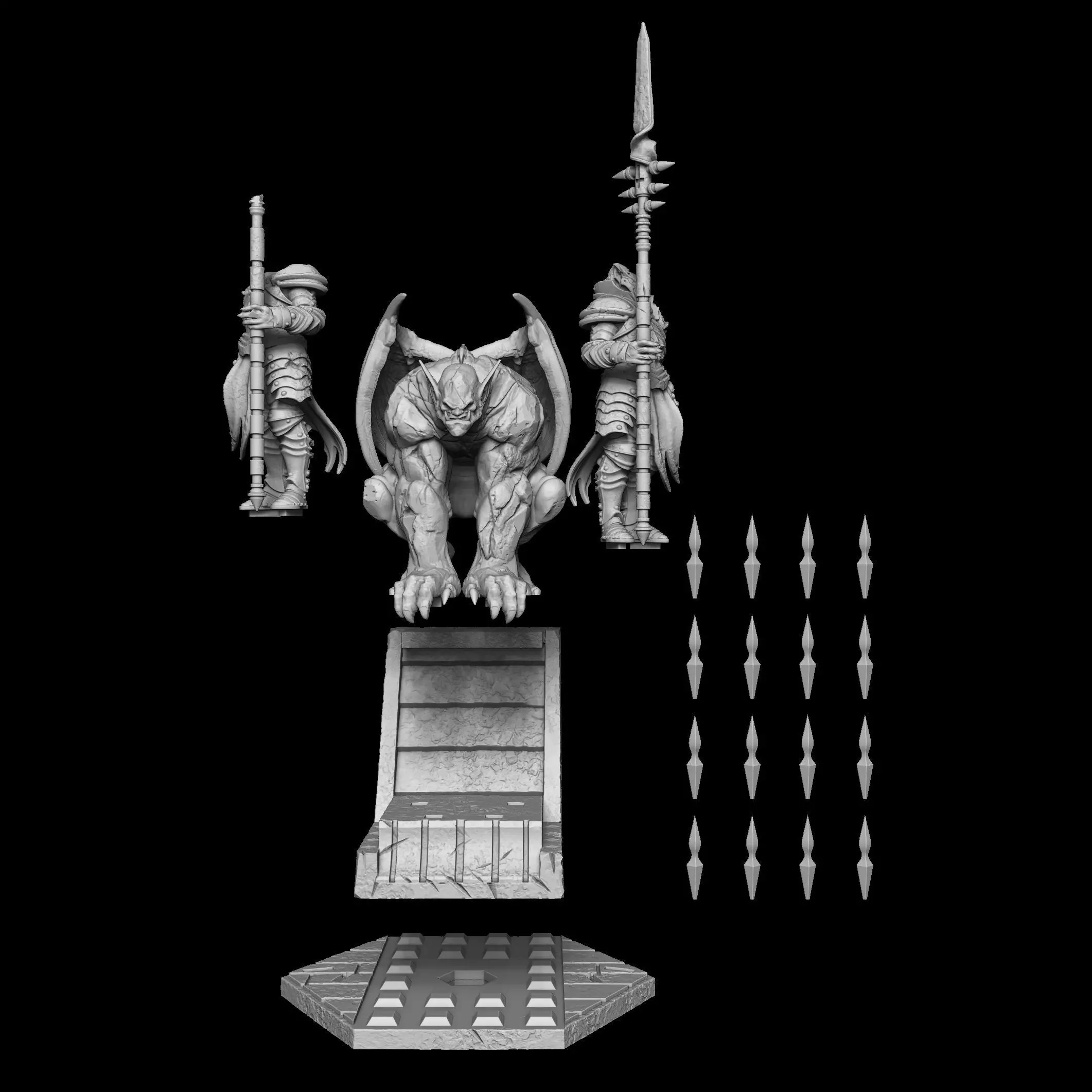 gargoule statue 3D print model_3