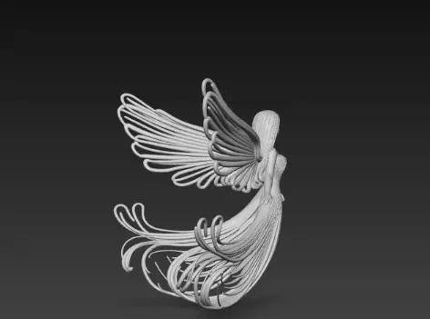 3D Flying Angel Statue Model 3D print model_4