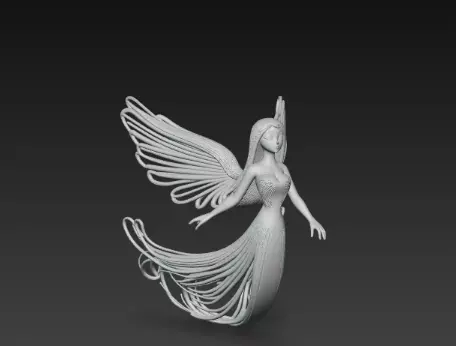 3D Flying Angel Statue Model 3D print model_2