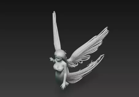 3D Flying Angel Statue Model 3D print model_9