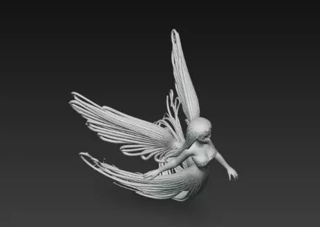 3D Flying Angel Statue Model 3D print model_11