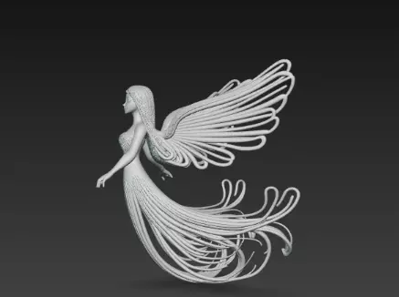 3D Flying Angel Statue Model 3D print model_7