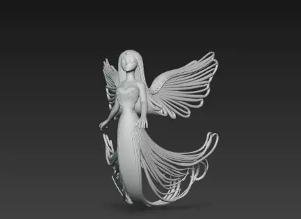 3D Flying Angel Statue Model 3D print model_8