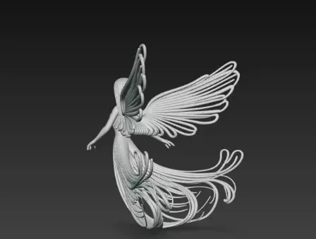 3D Flying Angel Statue Model 3D print model_6