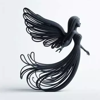 3D Flying Angel Statue Model 3D print model_0