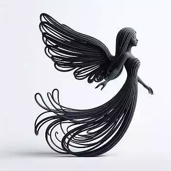 3D Flying Angel Statue Model 3D print model