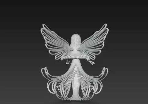 3D Flying Angel Statue Model 3D print model_5