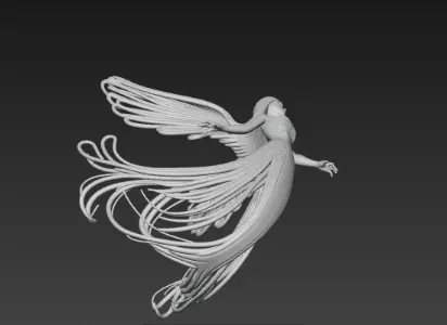 3D Flying Angel Statue Model 3D print model_16