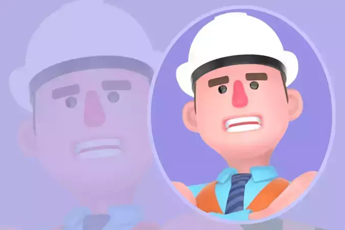 Stylized 3D Male Architect Character - Leaning on Cash Stack