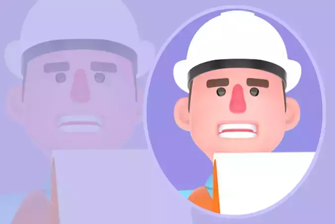 Stylized 3D Male Architect Character - Pointing with Anger