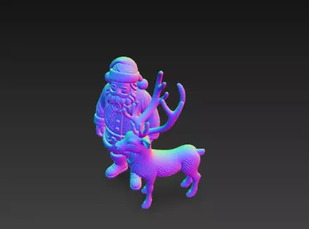3D Santa Claus with Reindeer Christmas Model 3D print model_14