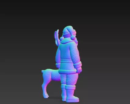 3D Santa Claus with Reindeer Christmas Model 3D print model_4