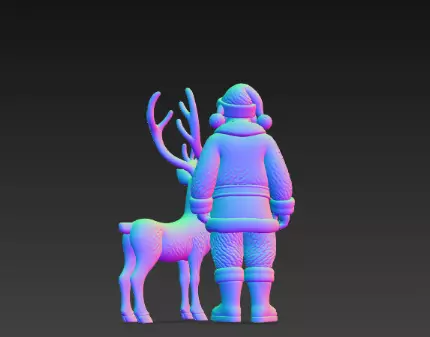 3D Santa Claus with Reindeer Christmas Model 3D print model_3