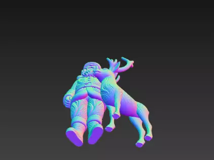 3D Santa Claus with Reindeer Christmas Model 3D print model_10