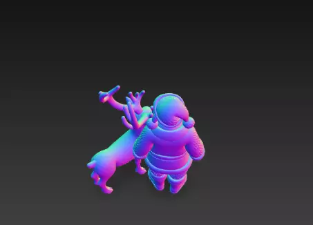 3D Santa Claus with Reindeer Christmas Model 3D print model_12