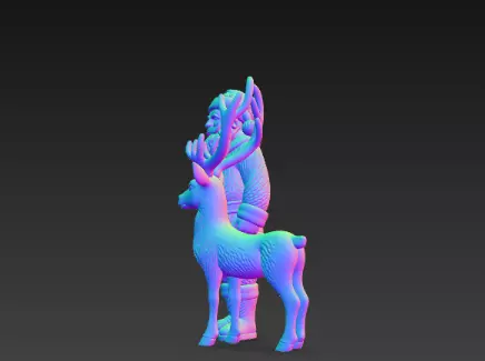 3D Santa Claus with Reindeer Christmas Model 3D print model_16