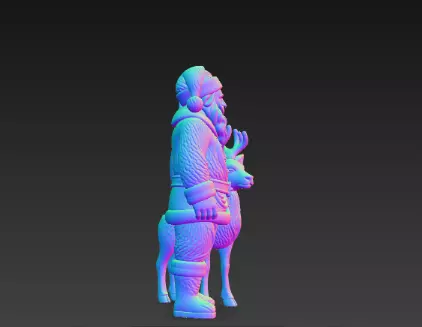 3D Santa Claus with Reindeer Christmas Model 3D print model_5