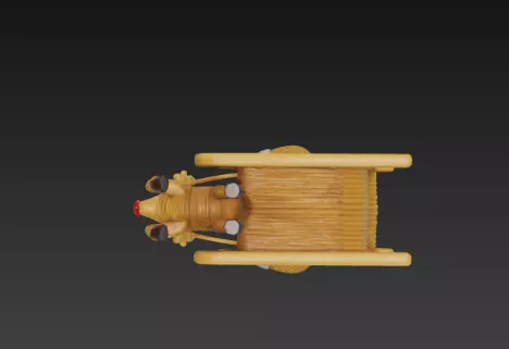 3D Santa Claus Sleigh with Reindeer Model 3D print model_9