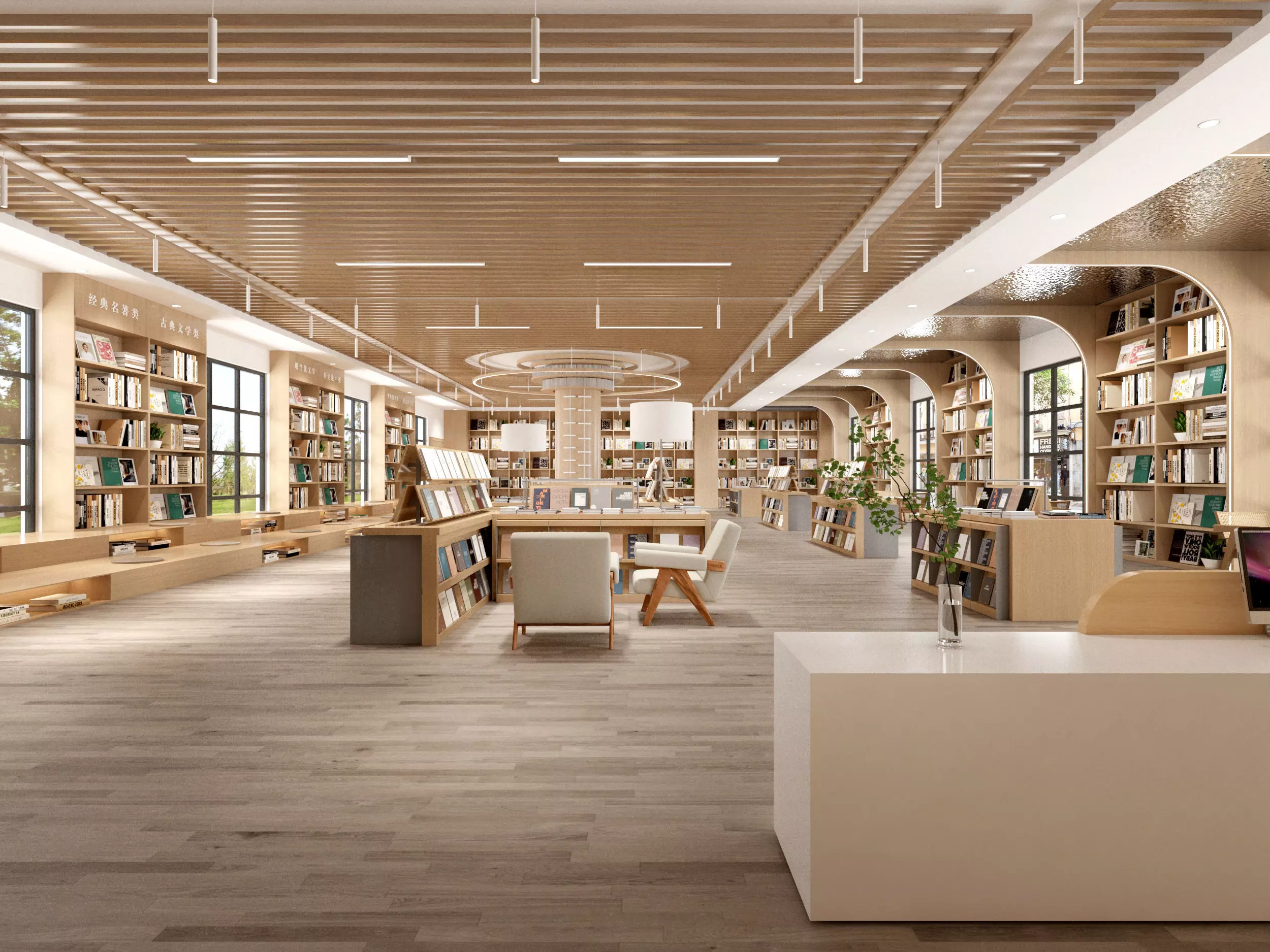 library Low-poly 3D model_3