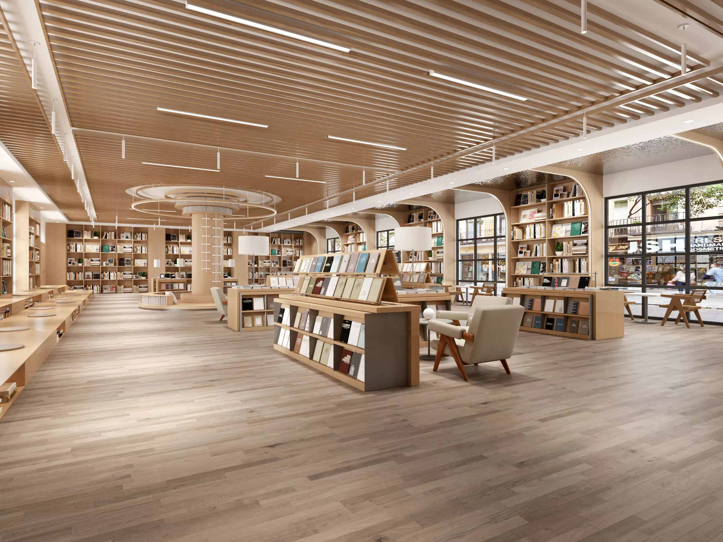 library Low-poly 3D model_0