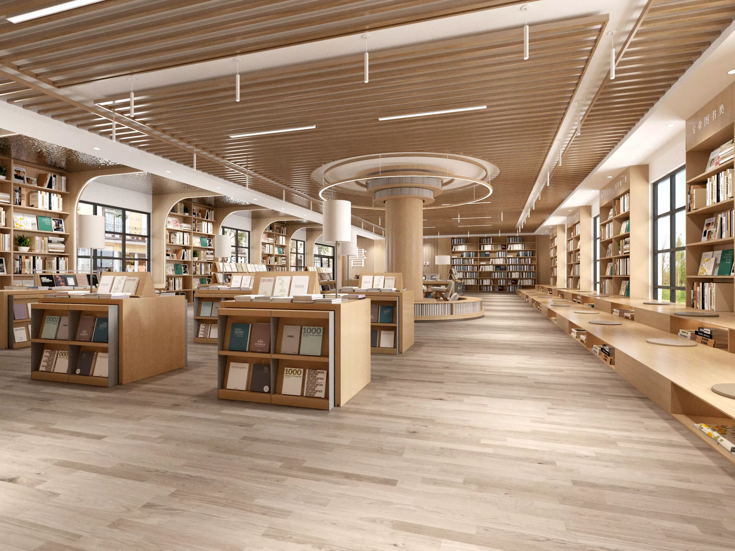 library Low-poly 3D model_1