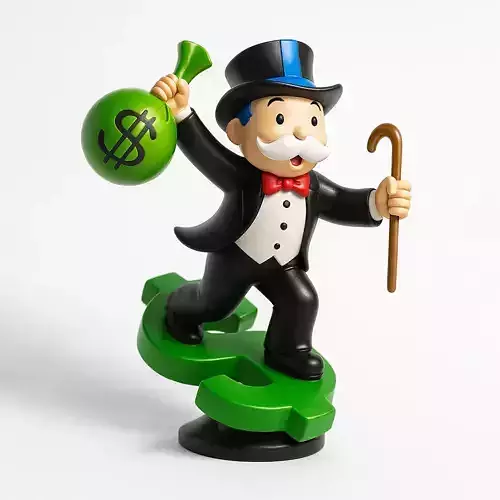  Statue Rich Uncle Monopoly Cash Bag Hasbro toy