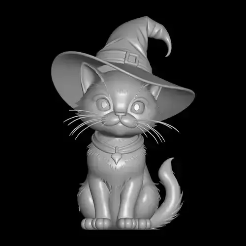 Halloween Black Witch Cat