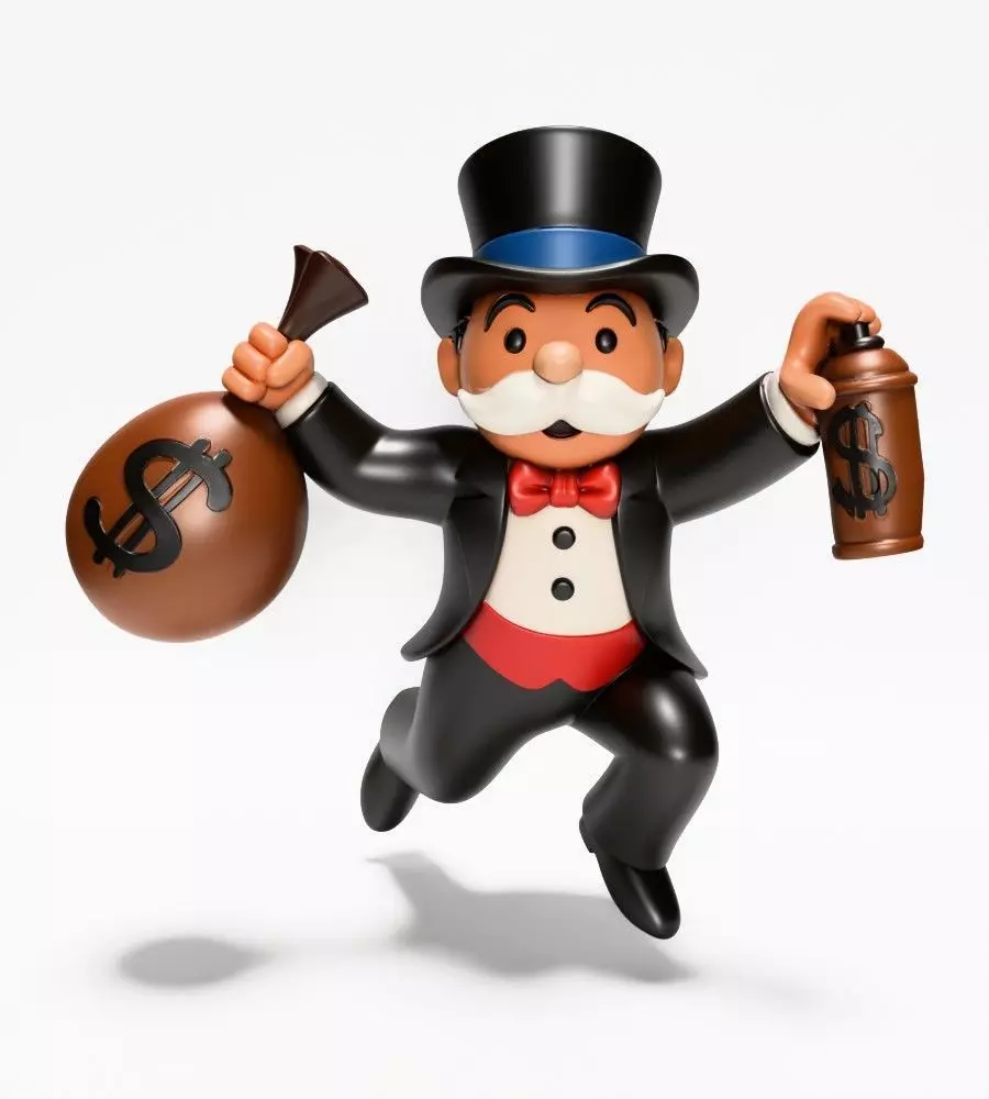 Spray Rich Uncle Monopoly Cash Bag Hasbro toy 3D model 3D
