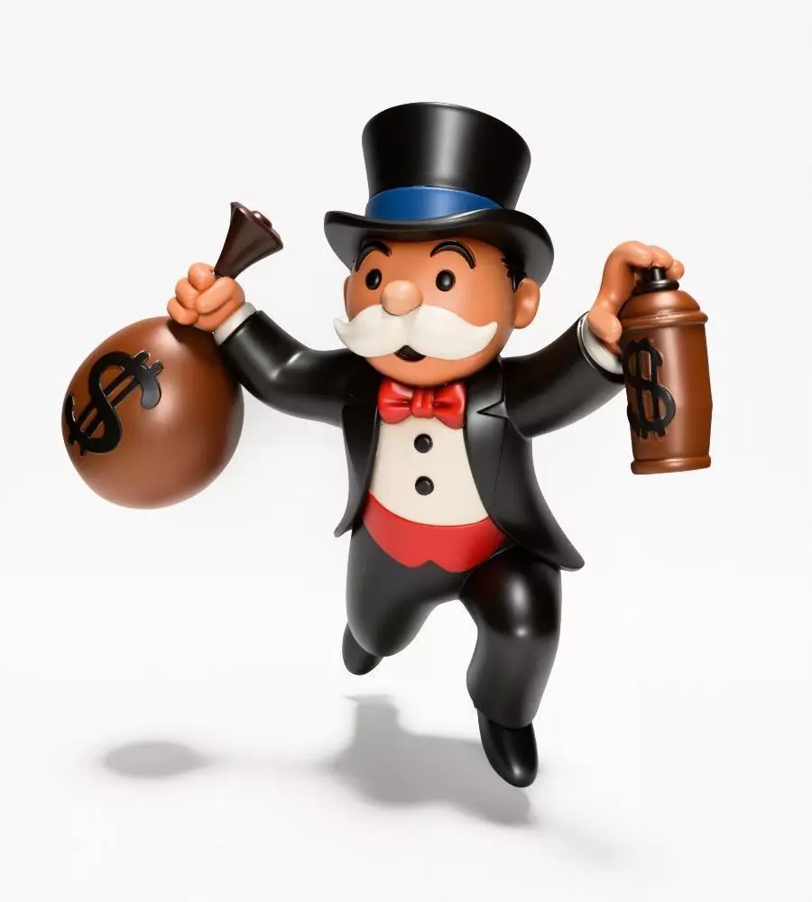Spray Rich Uncle Monopoly Cash Bag Hasbro toy 3D model 3D